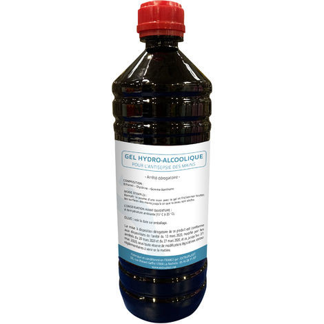 Bouteille gel hydroalcoolique 1L